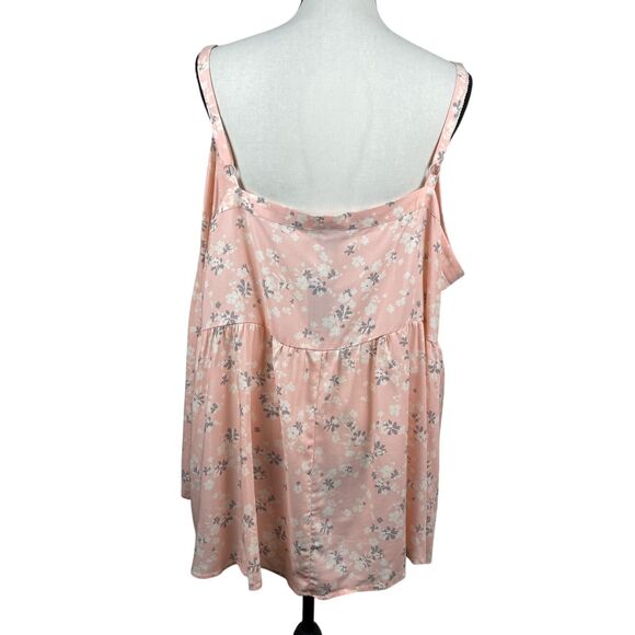 Torrid Women’s Babydoll Tank Top Plus Size 4 (4X) Pink Floral Square Neck NWT - Picture 6 of 10